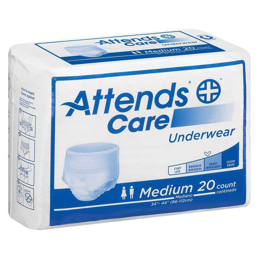 Attends Care Underwear - Medium, Moderate Absorbency (80 Count / 4 Packs of 20)