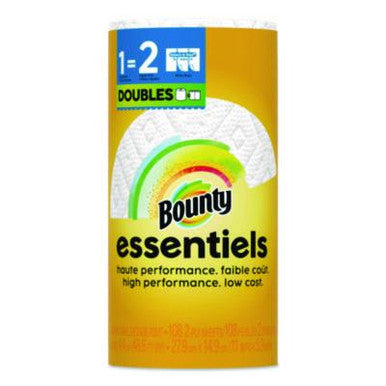 Bounty Essentials Select-A-Size Paper Towels, White, 1 Double Roll (Equal to 2 Regular Rolls)