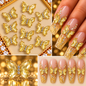 Queen - Nail Charms 10pc - #038 Gold Yellow Butterflies