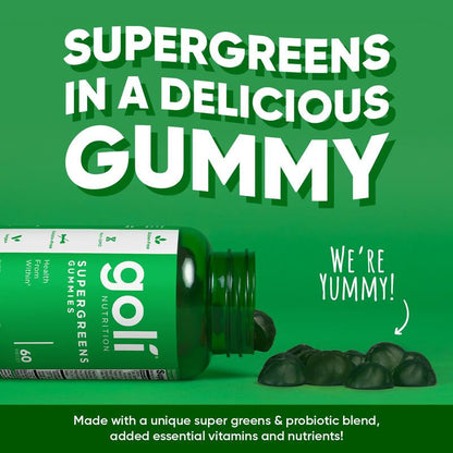 Goli Complete Wellness Bundle - 6-Pack of 3-in-1 Pre, Post, Probiotic Gummies with Apple Cider Vinegar, Vitamin B12, Ashwagandha, Matcha, Beets, and Super Greens - Vegan, Non-GMO, Gluten-Free!
