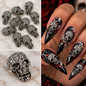 Queen - Nail Charms 10pc - #392 Dark Silver Skulls