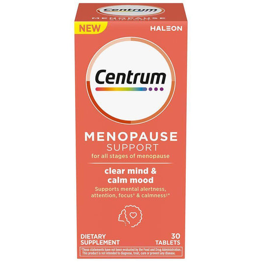 Centrum Menopause Support Clear Mind & Calm Mood, 30 Tablets – Hormone-Free Supplement for Brain Fog & Stress Relief