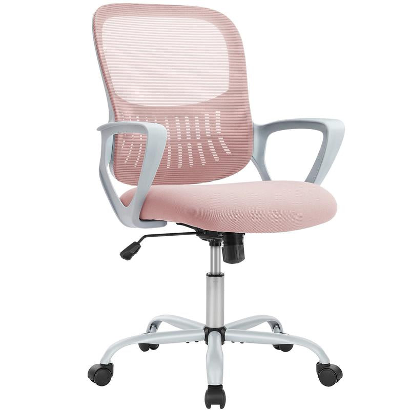 【Deal】Sweetfurniture Office Chair, Desk Chair, Ergonomic Home Office Desk Chairs, Computer Chair with Comfortable Armrests, Mid-Back Task