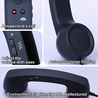 Novelty Retro Handset for Phones – Fun Gift for Parents, Teens & Offices, Easy Plug-In Type-C, Clear Calls, Tangle-Free 3Ft Cable