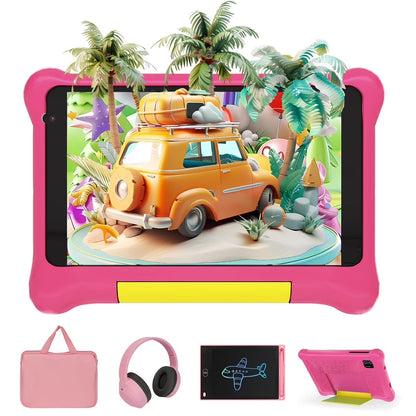 Kids Tablet 7 Inch, Android 13 Allwinner Go Quad Core, 5GB(2+3) RAM + 32GB ROM, 128GB Expansion, HD Display, Wi-Fi, Children Tablet with Parent Control - Blue
