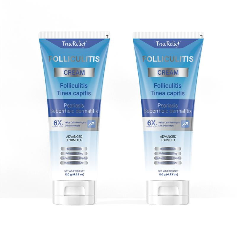 Truerelief Folliculitis Soothing Treatment Cream, Effective Treatment for Folliculitis Scalp Face and Body 120G Haircare Organic Soothing Cream