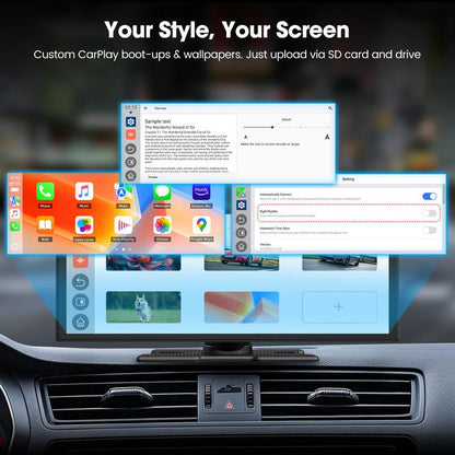【Jumpstartsale】Lamtto 10.25-Inch Wireless Carplay Screen — Supports Tiktok, Netflix, and Youtube Apps, Split-Screen App Usage, Backup Camera Support, Navigation, and Voice Assistant. Compatible with Ios 10+ and Android 11+