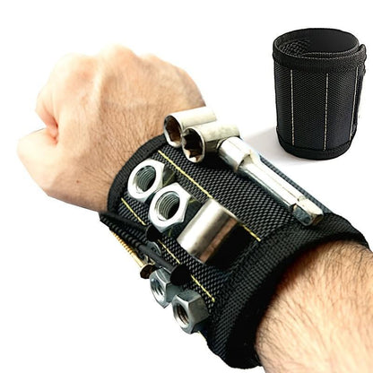 Magnetic Wristband, Adjustable Breathable Tools Storage Armband, Wrist Magnet Screw Holder, Magnetic Wrist Strap for Holding Tools, Screws, Nails, Bolts, Drilling Bits, Tool Pockets