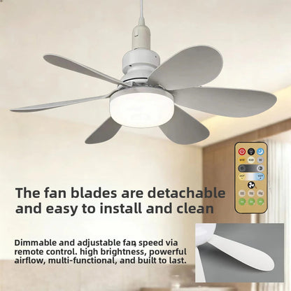 LED 30W Ceiling Fan Light E27 with Remote Control for Dimming Suitable for Living Room, Study, Household Use, 85-265V