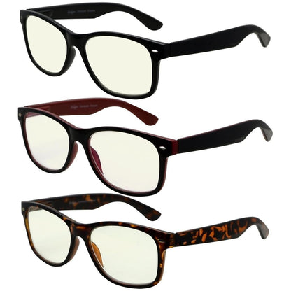 3 Pack Classic Blue Light Filter Reading Glasses UV109