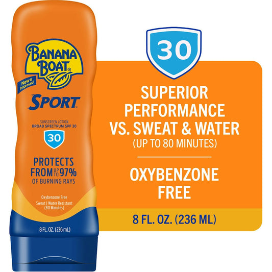 Banana Boat Ultra Sport Performance Lotion Sunscreen Broad Spectrum SPF 30 - 8 Ounces