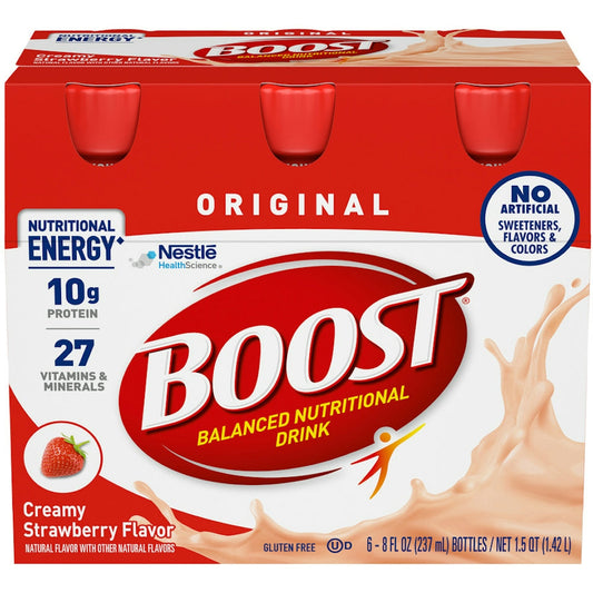 Boost High Protein Nutritional Drink, Very Strawberry, 20g of Protein, 8 fl oz Bottle, 6 Count