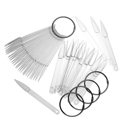 Stiletto Nail Tip Display - 200 Sticks & 5 Rings