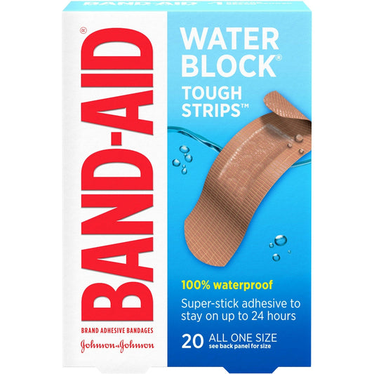 Band-Aid® Brand Water Block™ Tough Strips™ – 100% Waterproof Adhesive Bandages