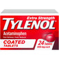 Tylenol Extra Strength Coated Tablets, 500mg Acetaminophen, Easy to Swallow, 24 ct