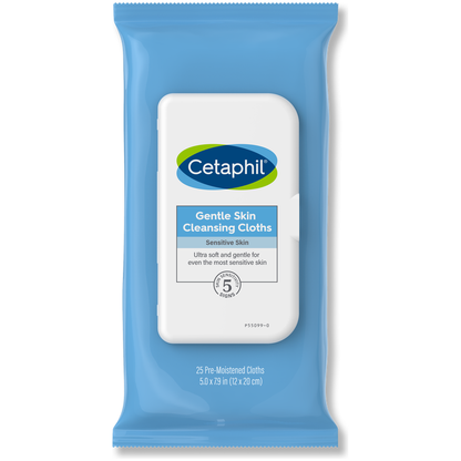 Cetaphil Gentle Skin Cleansing Cloths 25 Count for Dry Sensitive Skin 16.0