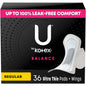 U by Kotex Balance Ultra Thin Pads with Wings, Regular Absorbency, 36 Count