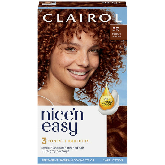 Clairol Nice 'N Easy Permanent Hair Color, 5R Medium Auburn