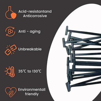 50Pcs Nylon Universal Cable Tie Buckle, Heavy Duty Self-Locking Nylon Zip Ties Holder, Multipurpose Plastic Cable Ties Tool for Car Daily Repair