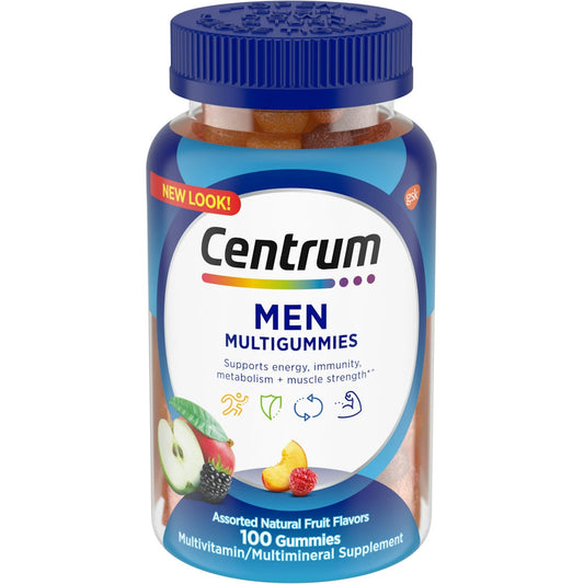 Centrum Multivitamin/Multimineral Supplement, Men Gummies Fruit Flavors 100 ct
