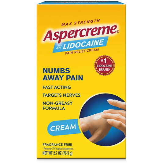 Aspercreme Lidocaine Pain Relief Cream with Moisturizing Aloe, 2.7 oz Tube