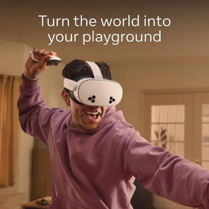 Meta Quest 3S 128GB VR Headset with Dual Controllers and Enhanced Immersive Experience for Gaming and Virtual Reality
