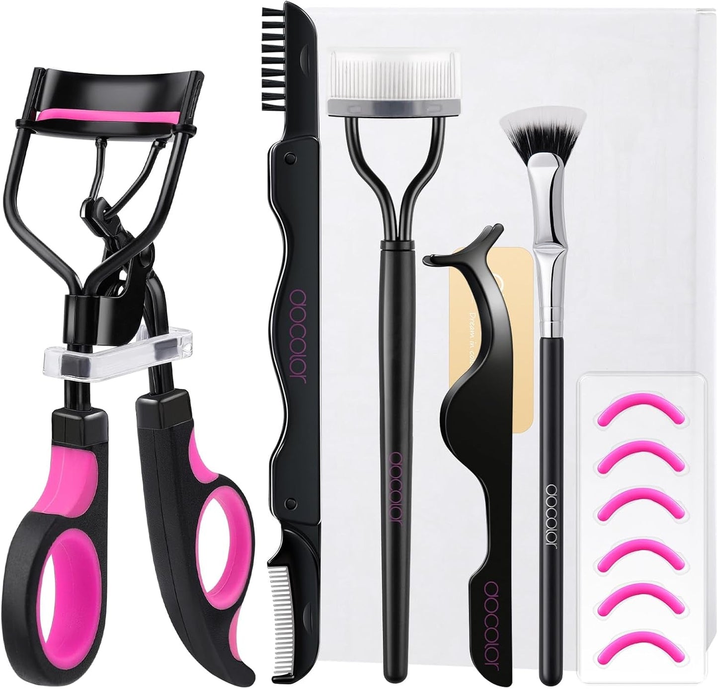 Docolor Heated Eyelash Curler Fast Heat up within 10S, 24 Hours Long Lasting Electric Eyelash Curler 3 Temperature Modes with USB Rechargeable Safe Lash Curler Quick Natural Curling Eye Lashes