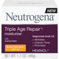 Neutrogena Triple Age Repair Anti-Aging Daily Facial Moisturizer With SPF 25 Sunscreen & Vitamin C, Firming Anti-Wrinkle Face & Neck Cream For Dark Spots, Glycerin & Shea Butter, 1.7 Oz