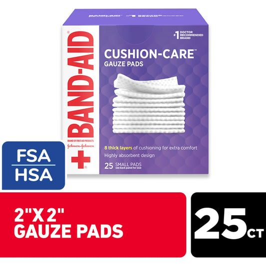 Band-Aid  Cushion Care Small Gauze Pads 25 Ea Box