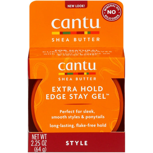 Cantu Shea Butter Extra Hold Edge Stay Gel – Long-Lasting Shine & Control – 2.25 oz