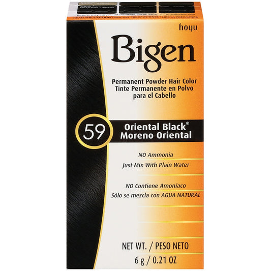 Bigen Permanent Powder Hair Color - 59 Oriental Black - Ammonia Free - 0.21 oz