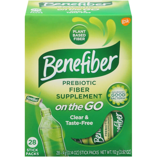 Benefiber On-the-Go Prebiotic Fiber Supplement – 28 Stick Packs