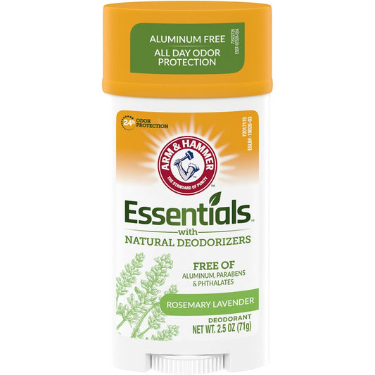 Arm & Hammer Essentials Fresh Rosemary Lavender Natural Deodorant Wide Stick, 2.5 Oz