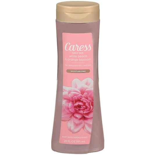 Caress Body Wash, White Peach & Orange Blossom, Daily Silk, Moisturizing 20 Fl Oz