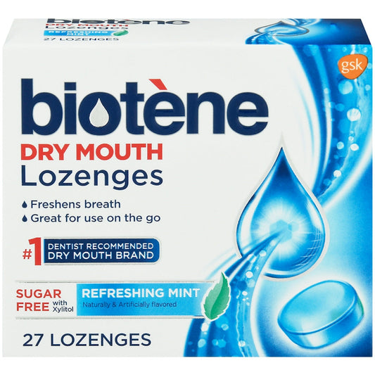 Biotene Dry Mouth Lozenges, Sugar-Free Breath Freshener, Refreshing Mint, 27 Count