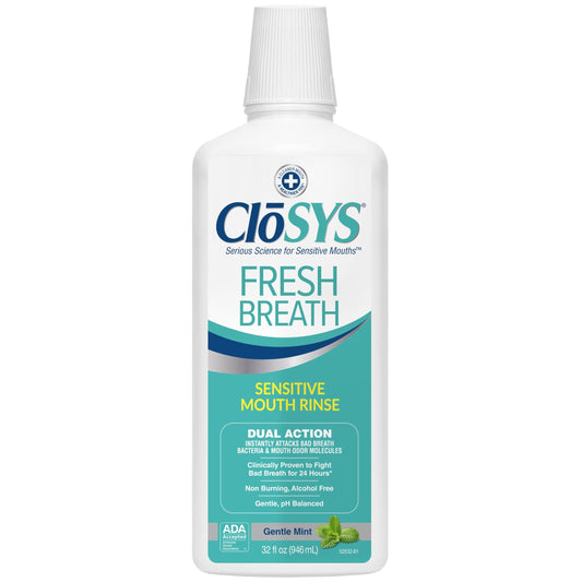 Closys  Non Irritating Sensitive Gentle Mint Rinse 32 Oz Box