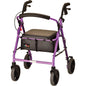 NOVA Zoom 22" Seat Hght Foldable Rolling Walker Rollator 8" Wheels-OPENBOX PURPL