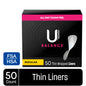 U by Kotex Balance Daily Liners, Thin Regular – 50 Count