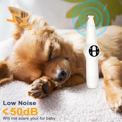 Dog Paw Trimmer with LED Light, Upgraded 2 in 1 Dog Grooming Kit, Cordless Pet Nail Trimmers Grinder with 3 Ports for Small Medium Large Dogs, Pet Micro Precision Electric Trimmer for Paws Eyes Ears,Cat and Dog Beauty Kit