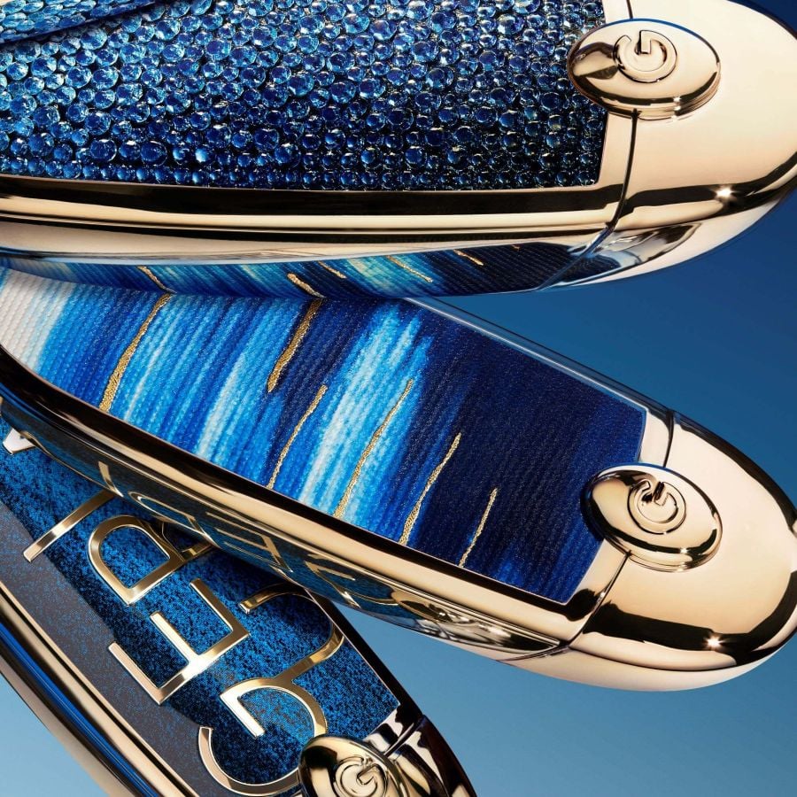 Guerlain Rouge G Lipstick Case Bleu Reverie Jeweled Accessory