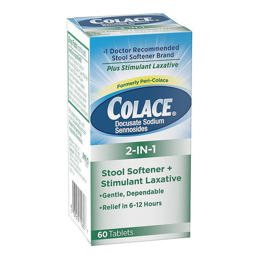 Colace 2-In-1 Stool Softener + Stimulant Laxative Tablets