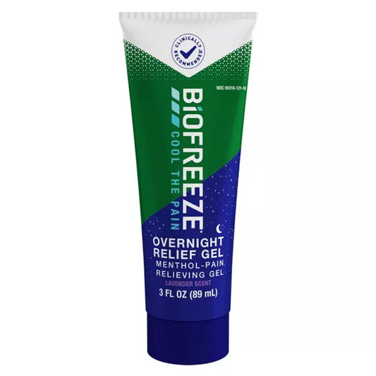 Biofreeze Overnight Relief Gel - 3 oz Tube - Cooling Menthol with Lavender Scent