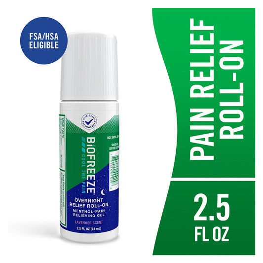 Biofreeze® Menthol Overnight Roll-On – Lavender Scent (2.5 fl oz)