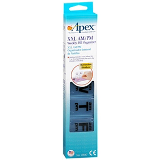 Apex 7-Day AM/PM Pill Organizer, XX-Large (XXL) - Massive Capacity Weekly Planner