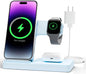 Wireless Charger Iphone Charging Station: 3 in 1 Charger Stand Multiple Devices for Apple - Iphone 17 16E 16 15 14 Pro Max 13 12 11 - Watch 11 10 9 8 7 6 5 4 3 2 SE and Ultra Series - Airpods 4 3 Pro