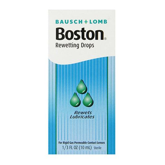 Boston Rewetting Drops for Rigid Gas Permeable Contact Lenses – Lubricating & Rewetting, 0.33 Fl Oz (10 mL)