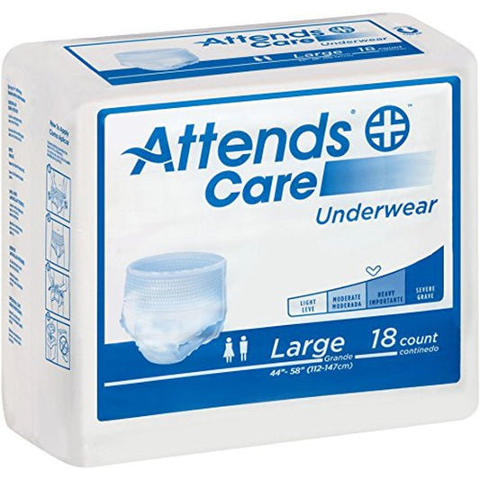 Attends Care Underwear - Heavy Absorbency, Large (72 Count / 4 Packs of 18)
