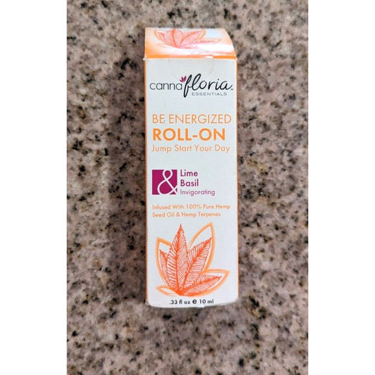 Cannafloria Essentials Be Energized LIME & BASIL SCENTED Roll On Essential Oil