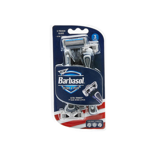 Barbasol Ultra 3 Premium Disposable Razors – 3-Blade Shaving System, 4 Count Pack