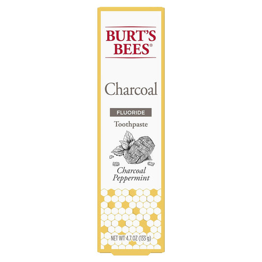 Burt's Bees Charcoal + Whitening Mountain Mint Fluoride Toothpaste 4.7 oz